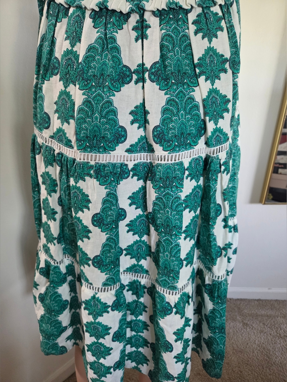 House of Harlow 1960 Green & White Strapless Patterned Dress Size Small REVOLVE - Picture 8 of 10